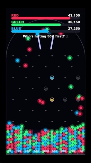 Who's Hitting 50,000 Points First? 🔥 Neon Pinball Race! 🔴🟢🔵