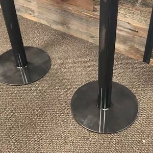 Need some Branded bar height table?!? We got you covered! These tables are heading to Horseshoe Tavern for Molson Canadian It’s 1.75” solid Walnut top with a custom Molson engraving filled with black epoxy. The base is hot rolled steel with a high gloss clear powder coating. | Jeff Mack Designs | Facebook