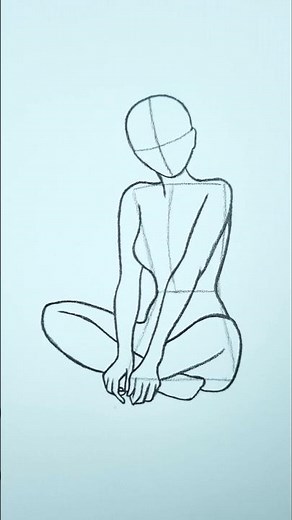 How to Draw a Girl in a Quiet Sitting Pose ✨Tutorial✨ #drawing #pose