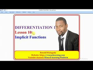 10 - DERIVATIVES OF IMPLICIT FUNCTIONS (A-LEVEL MATH)
