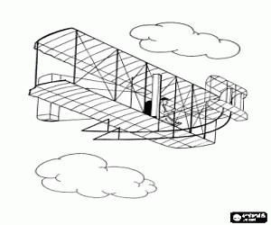 The Wright brothers aircraft coloring page printable game