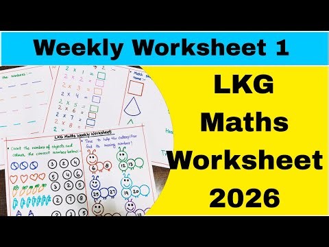 LKG Maths Weekly Worksheet 1 | Lower Kg Maths Worksheet 2026
