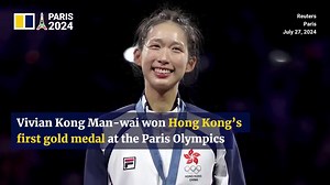 Fencer Vivian Kong wins Hong Kong’s 1st gold medal at Paris Olympics