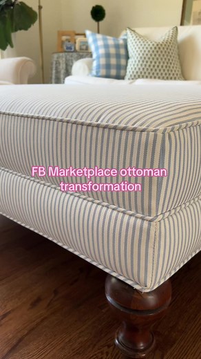 This high quality Stickley ottoman was $100 on FB Marketplace and with a little reupholstery magic, look at her now! Reupholstering can be $$ but it’s worth it because this is now a custom piece, and still less than what you would pay retail😅