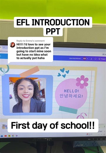 EFL Teacher Introduction PowerPoint Template for Fun Classes