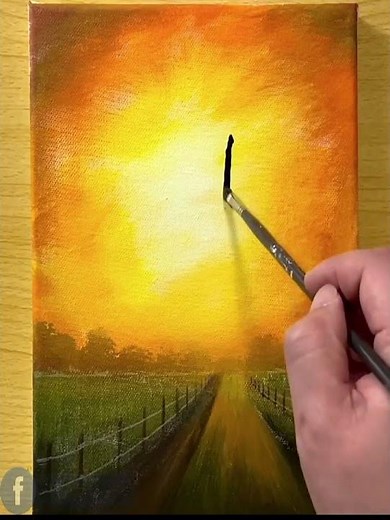 Morning Sunrise Acrylic Painting Tutorial | Step-by-Step Easy Landscape Painting