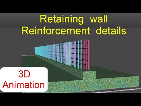 Reinforcement details of Retaining wall || 3D Animation