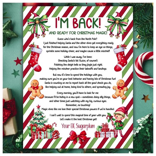 Elf Arrival Letter, Christmas Elf I’m Back Arrival Letter, Elf Return Letter, Elf Activities, Printable Christmas Elf I'm Back Letter - Etsy UK