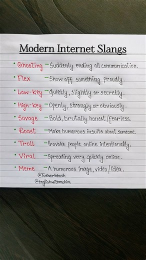 Modern Internet Slangs 👨‍🏫 #education #slang