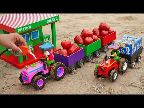 DIY Mini Tractor Building a Gas Station to Help Villagers Travel More Easily
