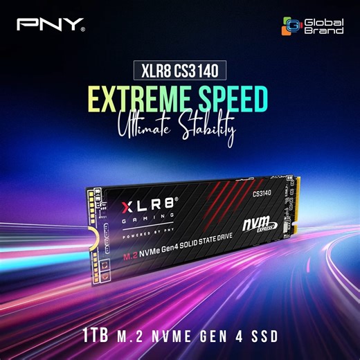 Extreme speed starts here. ⚡ PNY XLR8 CS3140 1TB Gen4 NVMe SSD delivers blazing-fast performance for high-end gaming, heavy workloads, and ultra-quick boot times. Learn more: https://www.globalbrand.com.bd/pny-xlr8-cs3140-1tb-m-2-nvme-gen-4-ssd #PNY #XLR8 #Gen4SSD #NVMeSSD #GamingStorage #HighPerformance #GlobalBrandPLC | Global Brand PLC.