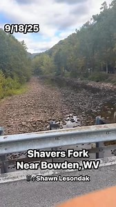 LOW RIVER LEVELS: Here’s a view of Shavers Fork near Bowden, WV from this morning. The river gauge near this location is running below 3 ft, lower than it hit during the 2024 drought. 🎥: Shawn Lesondak | Dillon Gaudet Weather