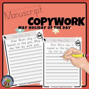 May Copywork Handwriting Practice MANUSCRIPT PRINT
