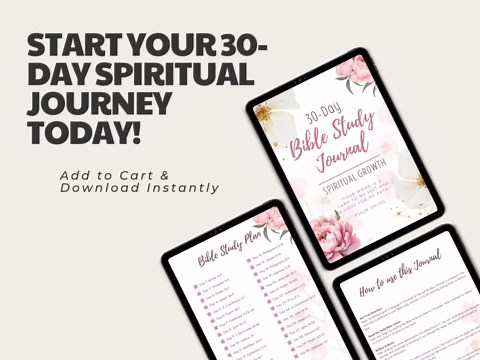 30-day Bible Study Journal: Prayer Prompts & Scripture Reflection (digital PDF) - Etsy