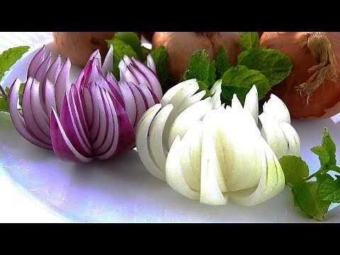 How to quickly make flowers from vegetables | Garnish Flower | Red Onion Lotus Flower