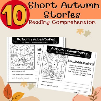 1st Grade Fall Reading Comprehension Passages | 10 Short Autumn Stories