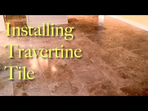 Installing Beautiful 18x18 Travertine Tile. Offset/Brick Pattern