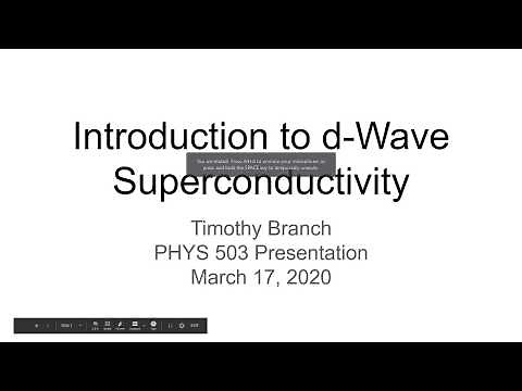PHYS 503: Introduction to D-Wave Superconductivity