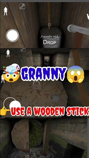 how to use a wooden stick in granny 😨 #tranding #ytshorts #shorts