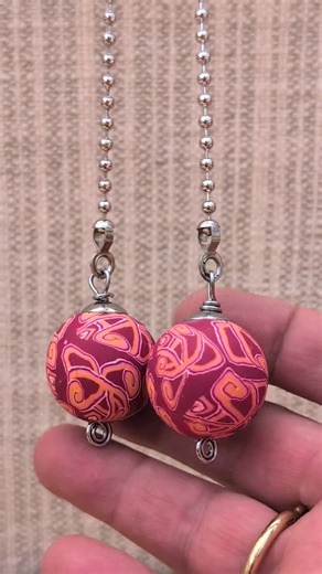 Red Orange Squiggles Polymer Clay Ceiling Fan/light Pulls - Eclectic Style - Etsy