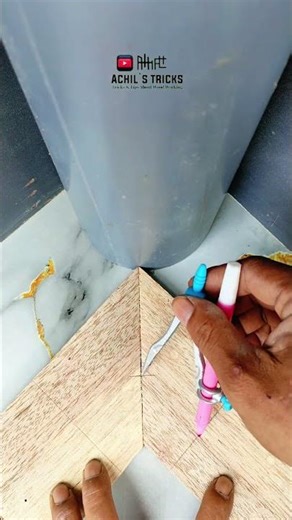 How to measure the angle of wood when you meet a round pole/PVC pipe in the corner#projectdiy