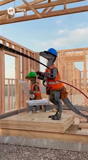 Dinosaurs Returned… and Got Construction Jobs 🦖👷‍♂️😳