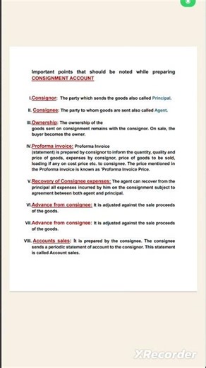 Important points that should be noted while preparing CONSIGNMENT ACCOUNT