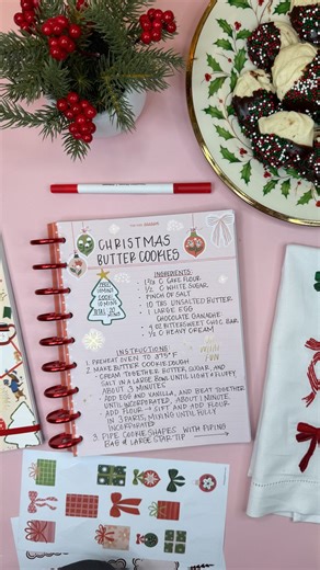 Happy Planner® | Customizable Planners, Journals & Stickers on Instagram: "It may be a little past National Cookie Day, but it’s never too late to celebrate something this sweet 🍪✨ I’m keeping the festivities going with way too many Christmas butter cookies, a whole lot of holiday cheer, and of course—using our products to jot down the recipe for later 🎄📓 From the smell of warm vanilla to sneaking a taste of the dough, this season just feels a little sweeter… May your days be cozy, your kitch