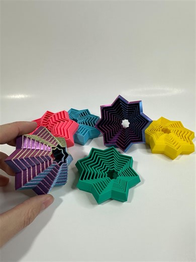 3D Printed Star Fractal Fidget Toy: Geometric Stress Relief - Etsy