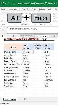 Excel formula to extract Middle Name