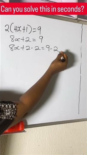 See how to Solve This Algebra Equation in few seconds | 2(4x + 1) = 9 #learnmath #education #goviral