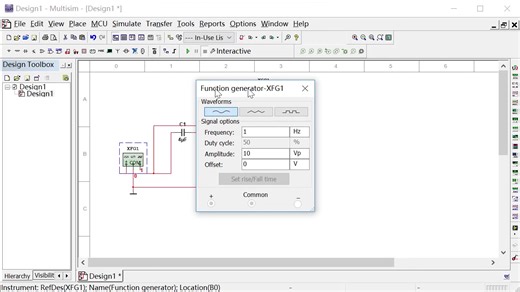 典型电信号的观测仿真实验2-观测RC串联电路的相位关系（Multisim版本）