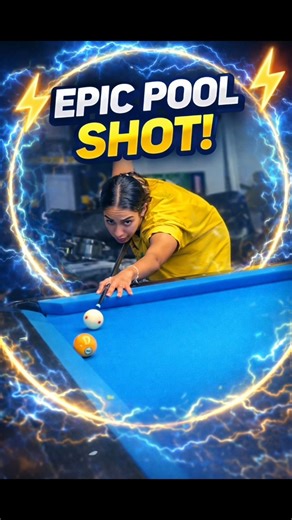 Insane Pool Trick Shot! She Shocked Everyone 😱 | Impossible Billiards Shot