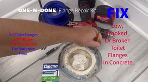 One N Done Toilet Flange Repair Kit - Toilet Kit For Low or Broken Toilet Flange. Toilet Wax Ring Replacement Kit W/Toilet Flange Extender Kit. No Wax Ring For Toilet Bowl Or Toilet Seal Required 10X