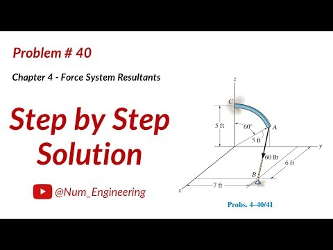 *4–40. The curved rod has a radius of 5 ft. If a force of60 lb #statics
