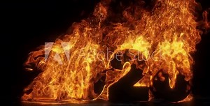 Year 2020 on fire. flames and ember exploding out of the numbers 2020. representation of the worth year. global warming, climate change, COVID-19, economic collapse, apocalyptic. 3D render, 4K loop. Stock Video