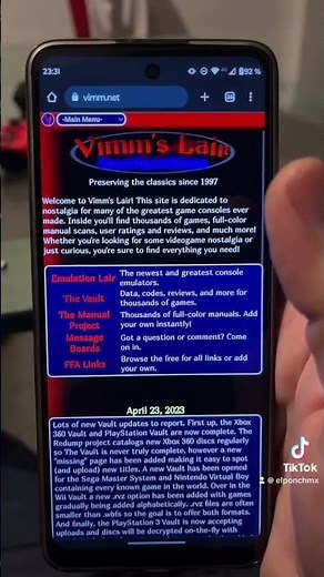 Vimm’s Lair es un excelente sitio que preserva los juegos retro #consolasretro #emuladorandroid