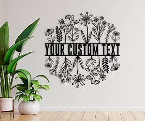Wildflower Metal Wall Art, Custom Metal Sign, Wildflower Welcome Sign, Personalized Family Last Name Sign, Flower Farmhouse Decor for Spring - Etsy