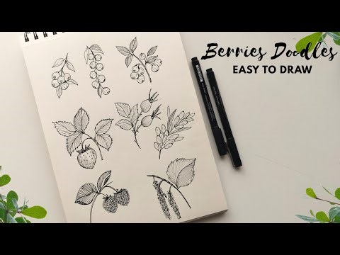 How to draw doodles. Easy berries doodles | drawings. Step by step tutorial.