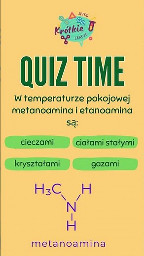 Chemia 3 klasa LO - Aminy #quiz #quiztime