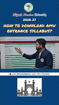 How to Download AMU Entrance Syllabus 2026 | AMU All Courses Syllabus PDF
