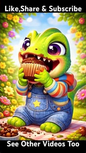 Cute Baby Lizard Eating Chocolate Cupcake 🧁 | Funny Kids Video 😂 | Tiny Toon World