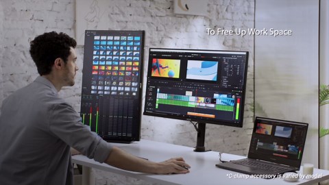 ASUS ProArt Desk Mount Kit (ACL02) – Supports Most 24” to 34” Proart Displays, C-Clamp, Mounting Base, Ergonomic Adjustments, Clean Desk Setup, Free Up Desk Space, Quick and Easy Set-up, Minimal