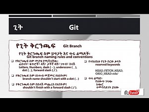 Git & GitHub - Part 23: git branch naming rules & trends (Amharic Lang.)
