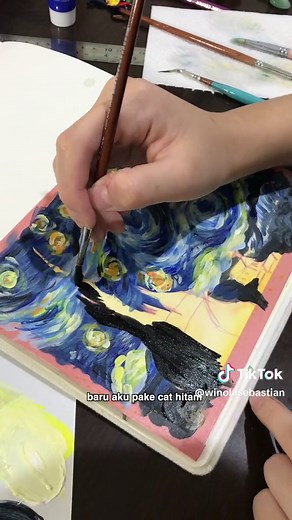 Starry Night Painting Tutorial with Acrylics