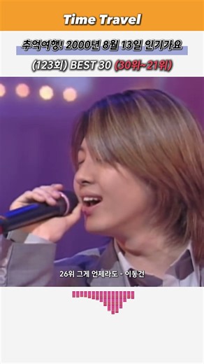 추억여행! (30위~21위) 2000년 8월 13일 인기가요 (123회) BEST 30