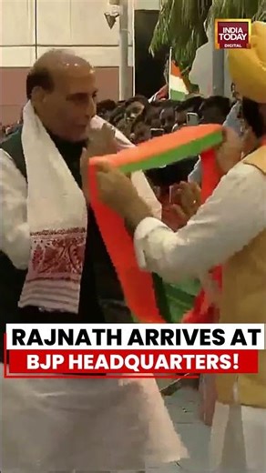 Breaking News: Rajnath Singh Arrives at Party HQ to Celebrate Assam & Bengal Wins #bjp #rajnathsingh