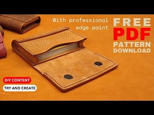 How to make a leather card wallet with Magnetic lid | PDF Pattern