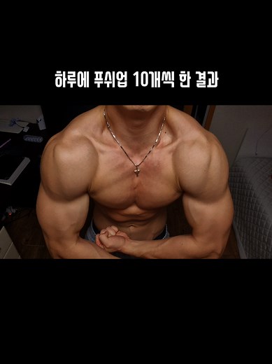 하루에 푸쉬업 10개씩 한 결과