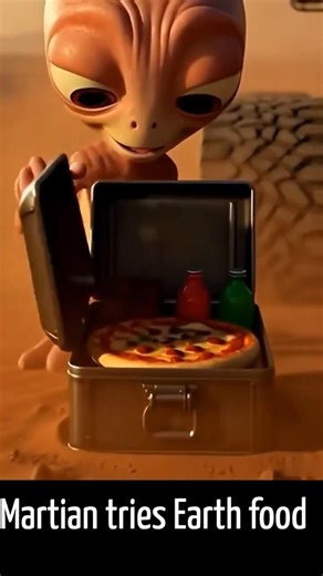 Martian Alien tries Earth food 🍕🍸| Mars vlog | #shorts #scifi #marshouse #marscolonization